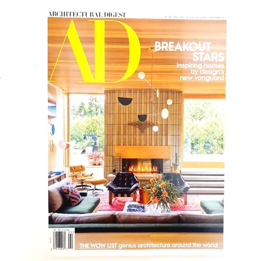Architectural Digest Magazine February 2024 Breakout Stars Inspiring Homes.